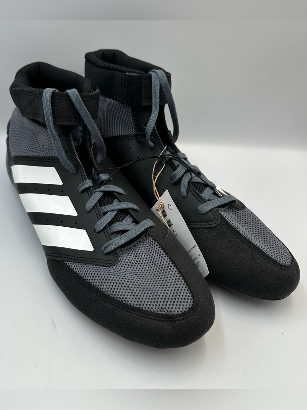 Adidas Wrestling Shoe Mat Hog 2.0 Mens 13 Lightweight High Top Black White Gray